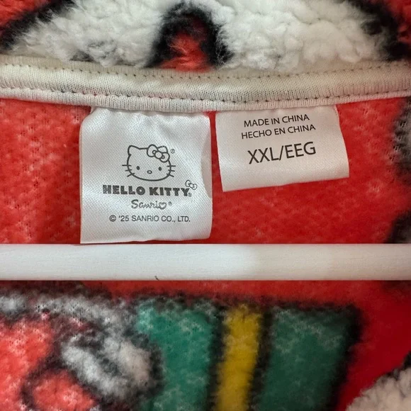 Hello Kitty Festive Red and Green Puffer Jacket - Picture 3 of 6